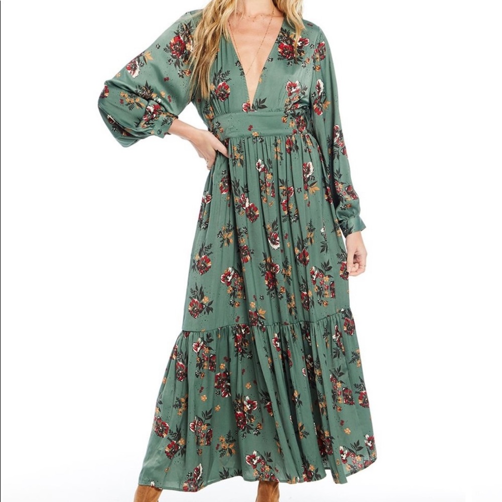 Saltwater Luxe Green Floral Dress